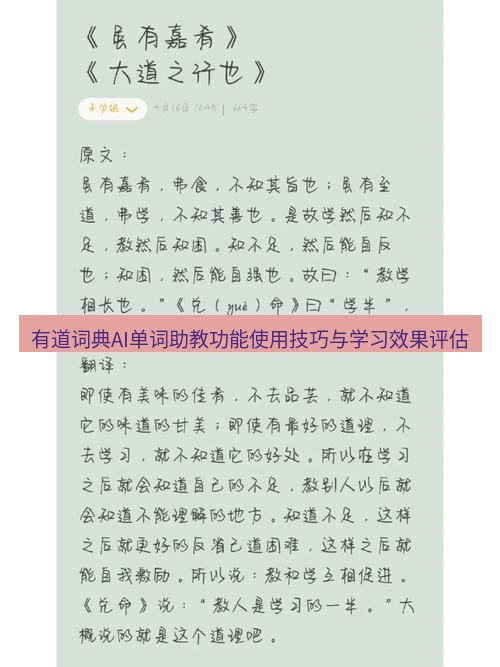 有道翻译桌面端 有道词典AI单词助教功能使用技巧与学习效果评估